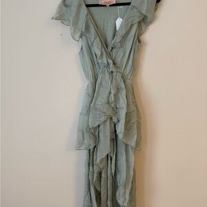 Scandal Green Hi-Low Dress